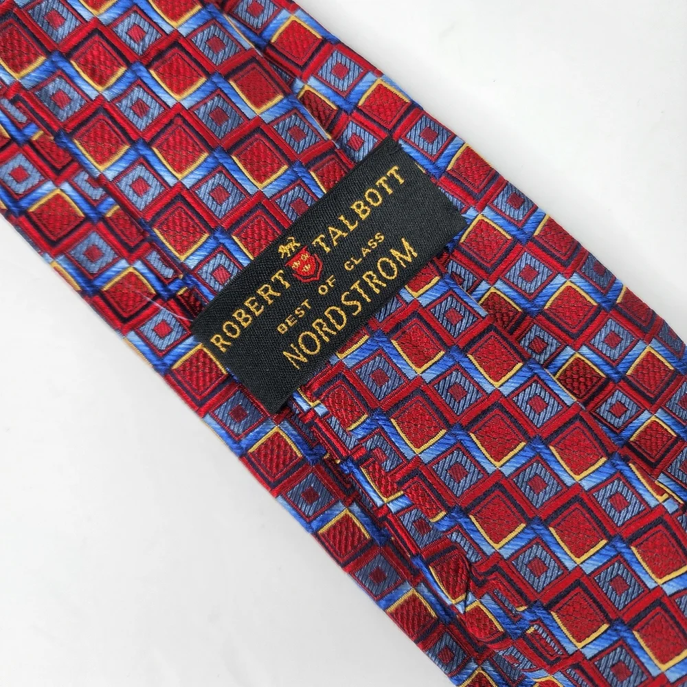 ROBERT TALBOTT Red/ Blue Silk Tie